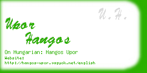 upor hangos business card